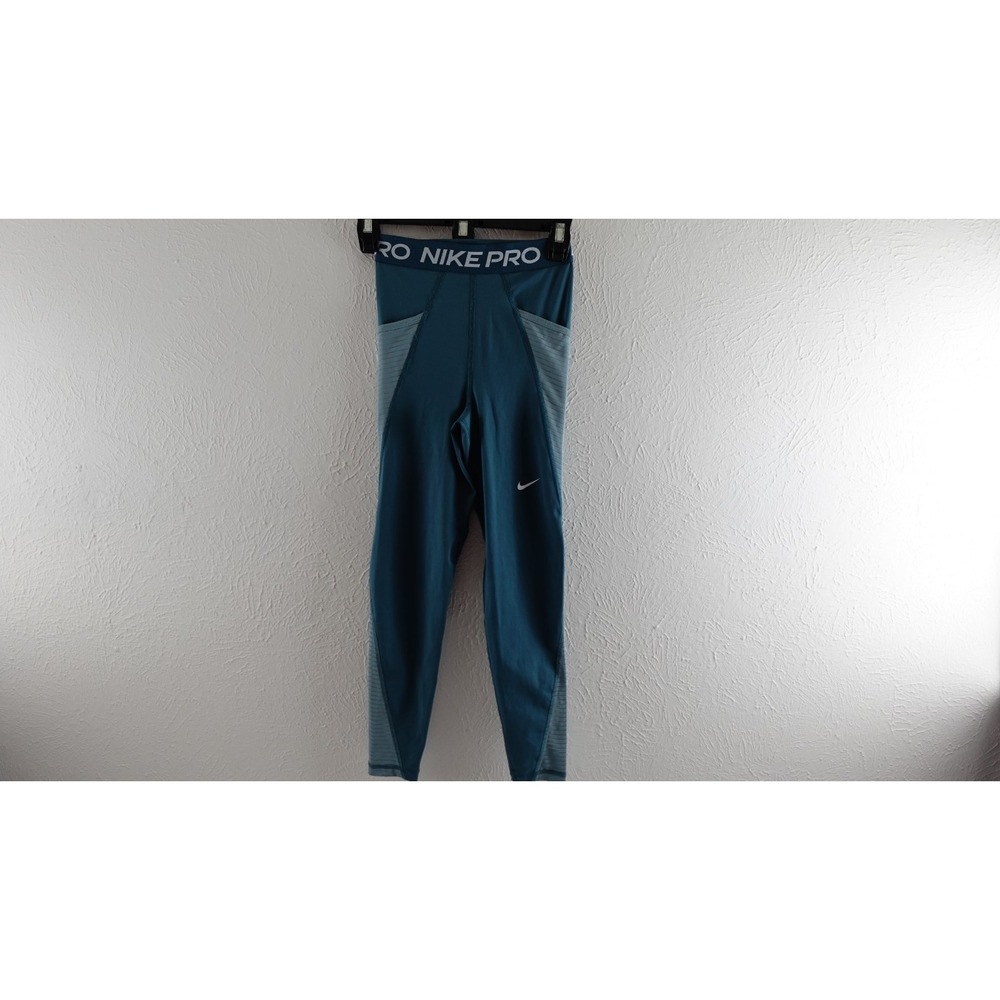 WOMEN'S NIKE‎ ASH GREEN/GREY PRO DRI FIT HIGH RISE LEGGINGS size xs